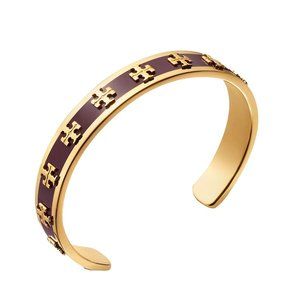 Tory Burch ENAMEL RAISED Logo Cuff Bracelet